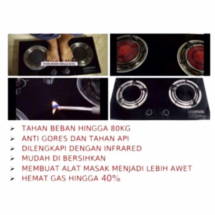 KOMPOR TANAM KOMPOR GAS TANAM KACA 2 TUNGKU BARA EUROPA HEMAT GAS 40% DESAIN ELEGAN EL09I09A82L