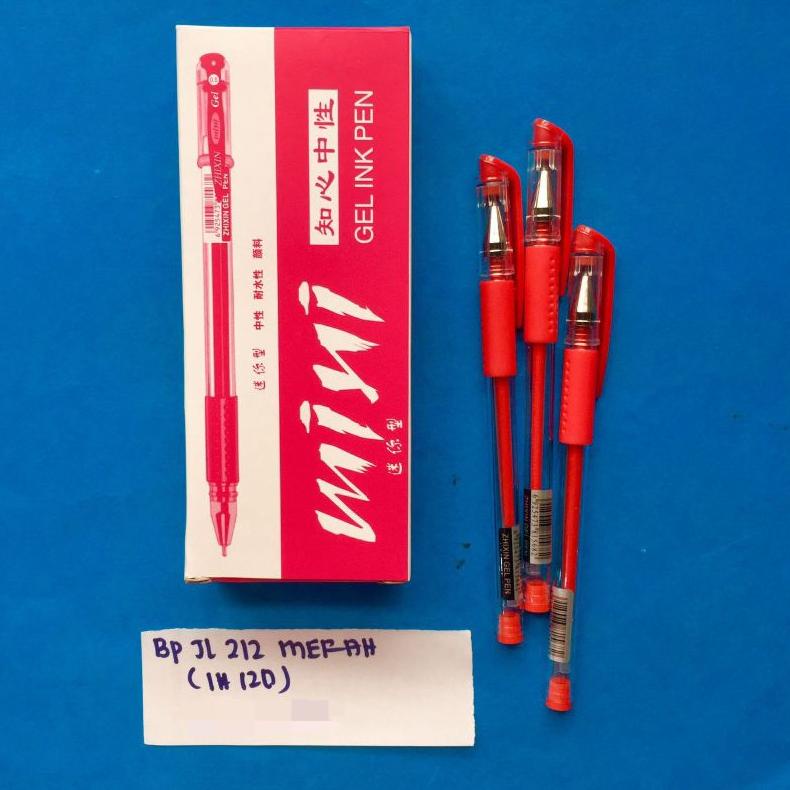 

Grosir (12Pc) Bolpoin Mini Gel Zhixin Tinta Merah