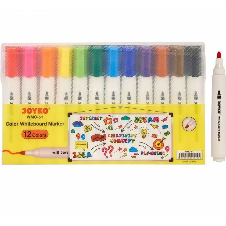 

Trending Spidol Whiteboard Marker 12 Warna Wmc-51 Joyko