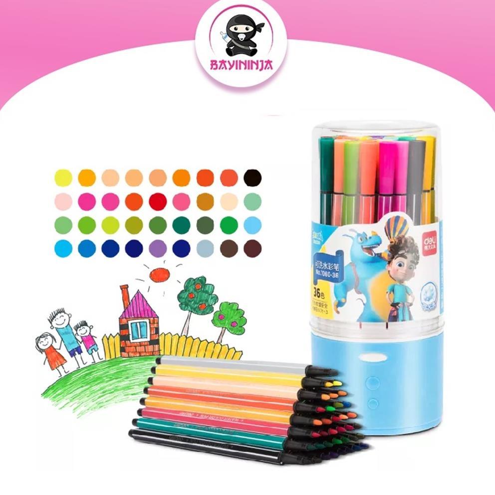 

Promo Habis Deli Watercolor Marker Pen Spidol Warna Tabung Biru Isi 36 7060-36