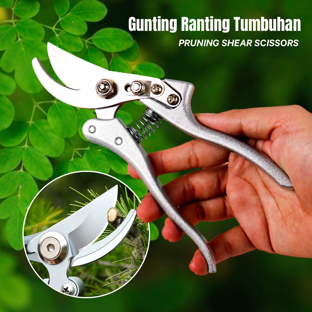 G8UI Gs Gunting Taman Ranting Garden Pruning Shear ScissorsHgs01Silver Or-i