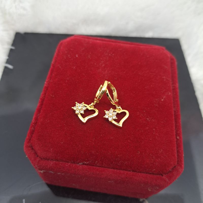 PROMO Anting love permata dewasa yaxiya lapis emas