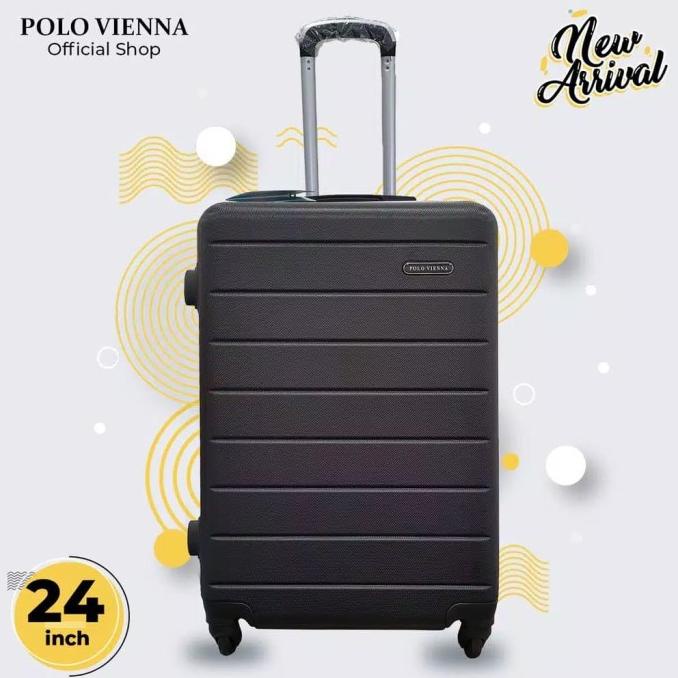 Koper Polo Vienna 24 Inch Luggage Bagasi Hitam Termurah Star Seller