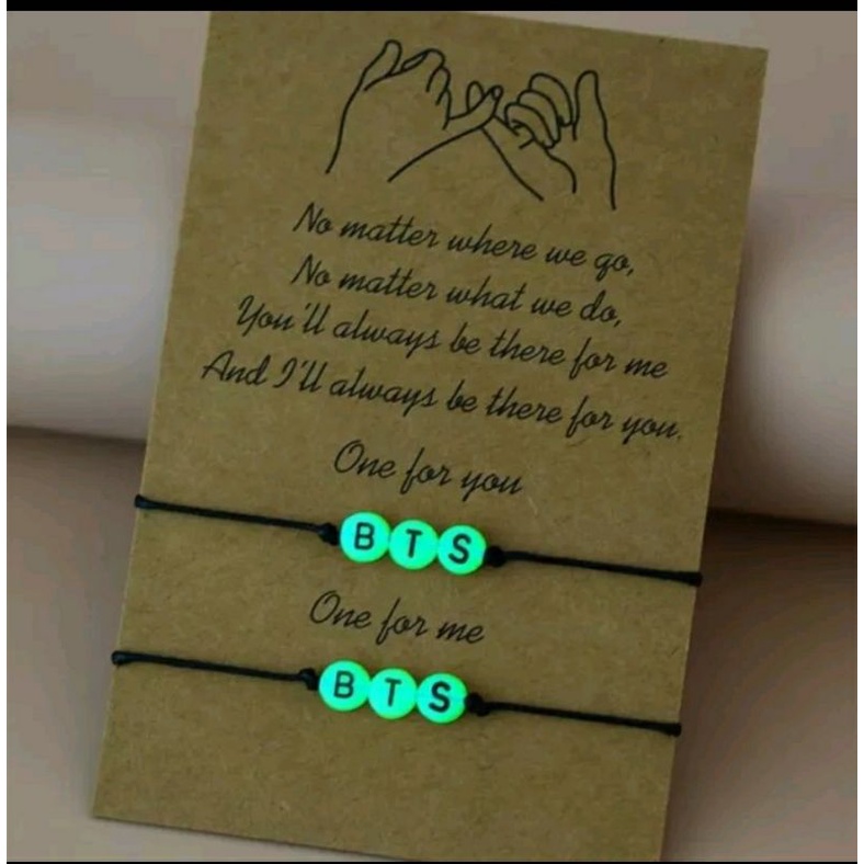 gelang custom inisial nama couple glow in the dark luminious fosfor nyala