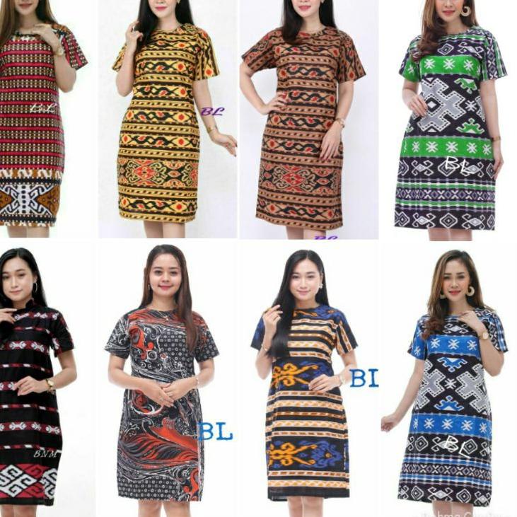 Model Keren NEW ARRIVAL l DRESS BATIK WANITA LENGAN PENDEK MOTIF SABRINA