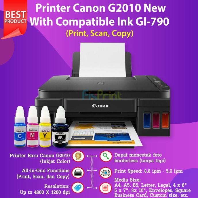 Printer Canon G2010 Print Scan Copy Ink Tank Infus Cartridge CA91 CA92