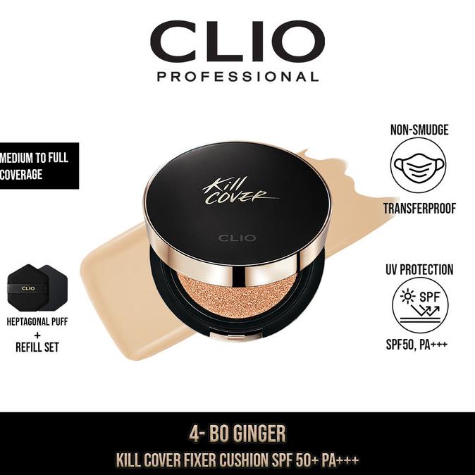 CLIO Kill Cover Fixer Cushion SPF 50+ PA+++ 4-BO GINGER