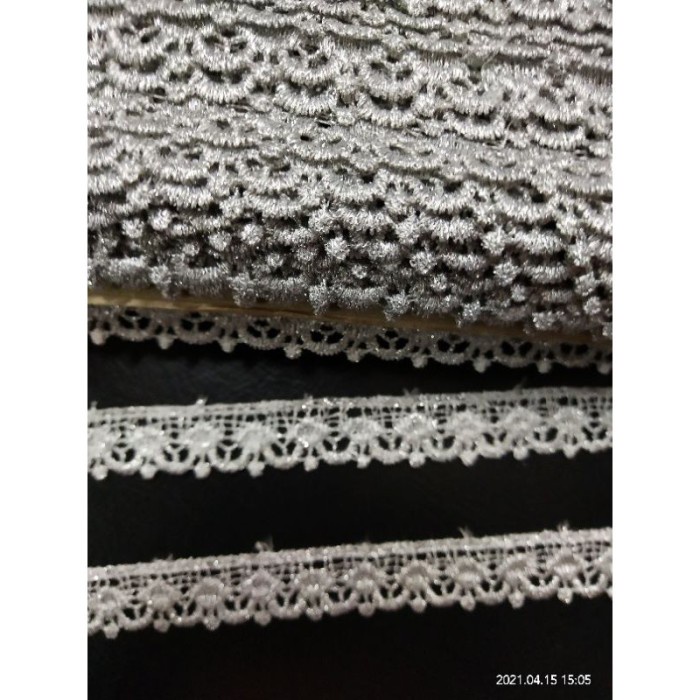 Terlaris Silver Gyper Renda Renda Renda Renda Bordir Rajut Kait Renda Kecil Pit