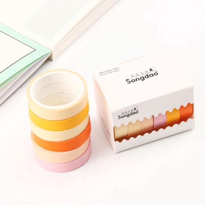 

Terlaris Songdao Washitape Pastel Isi 6 Pcs Untuk Scrapbook/Journal/Planner