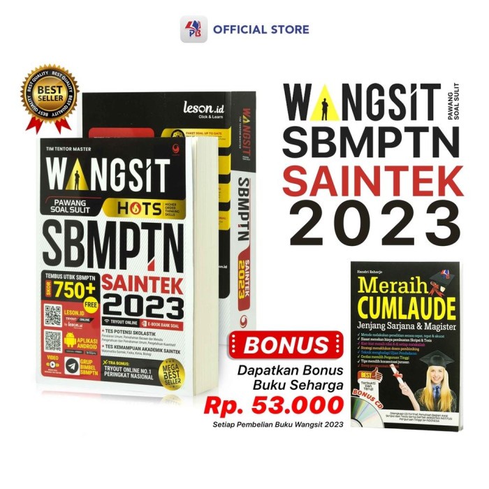 Diskon Spesial Best! Buku Wangsit 2023 / Buku Wangsit Saintek 2023 / Buku Wangsit Terlaris