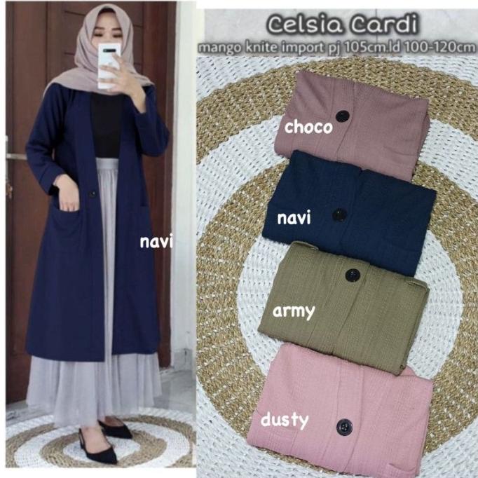 AK5 Long Cardigan Rajut Wanita Blazer Kardigan Panjang Wanita LD 104