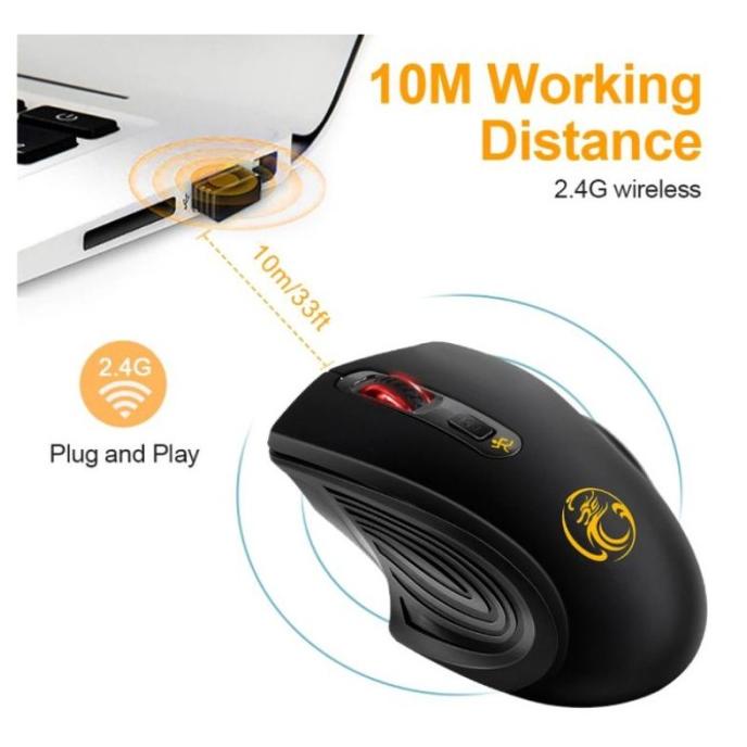 MOUSE WIRELESS ERGONOMIC MOUSE WIRELESS DRAGON PHANTOM OPTICAL GAMING GAMER USB FPS M EL09I09A82L