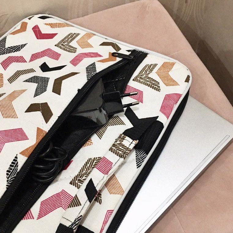 Limited Tas Laptop Wanita Jinjing 14 Inch/Tas Laptop Kanvas Motif Murah/Tas Laptop Asus Acer Lenovo 