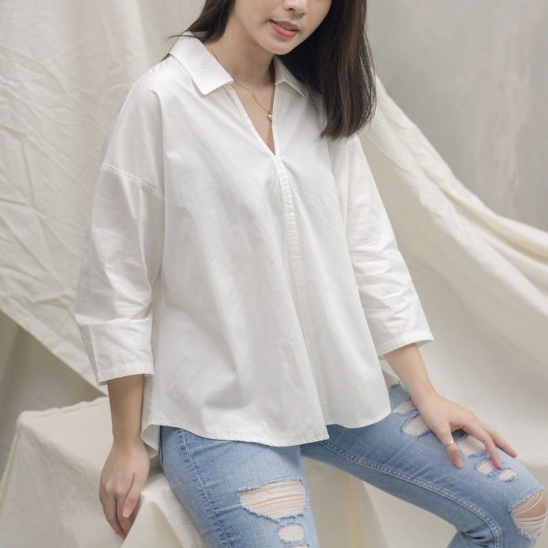 Kemeja Oversize Linen non Kancing // Blouse OOTD Linen Oversize