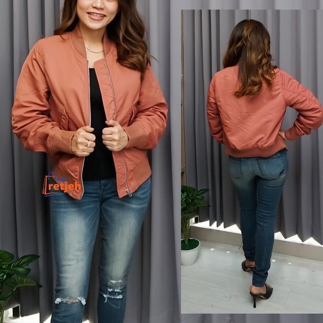 eorf -20 JAKET WANITA UNIQLO BOMBER FULL ZIPPER 852➞