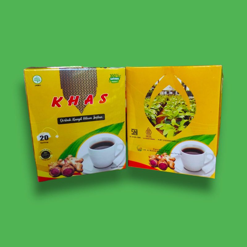 Minuman herbal kunyit hitam, jamu kunyit hitam, minuman kesehatan kunyit hitam, obat tradisional, serbuk kunyit hitam instan ''KHAS"