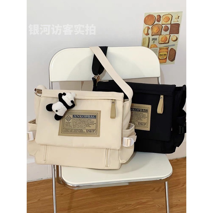 ❁✑✾Sera  Toko Perkakas Jepang Retro Messenger Tas Pria Mahasiswa Single Bahu Ransel Gaya Korea Kapasitas Besar Messenger Tas Wanita