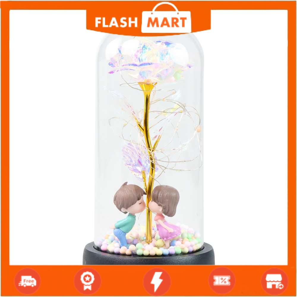 FLASHMART Lampu Meja Hias LED Galaxy Rose Kissing Kraft Colorful Light - MSFRG-A01
