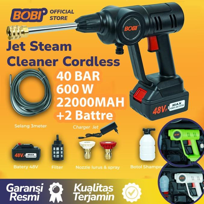 Jet Steam Cleaner Cordless STEELE SG-08 - Set Alat Cuci Mobil 48Volt