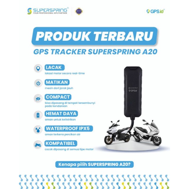 GPS TRACKER SUPERSPRING A-20 Pelacak Kendaraan SUPER SPRING A20