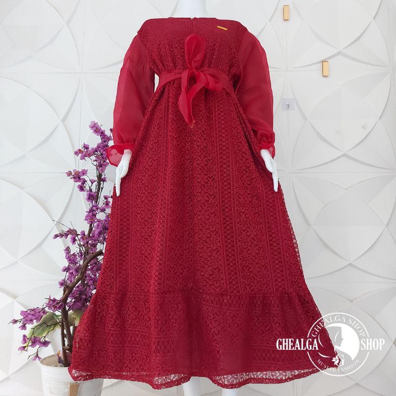 GAMIS BURKAT ARIFAH TERBARU/GAMIS BRUKAT LEBARAN CANTIK MODERN