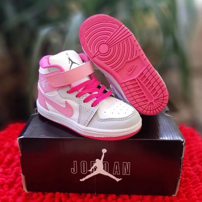 sepatu anak perempuan nike jordan abu pink size 20-35