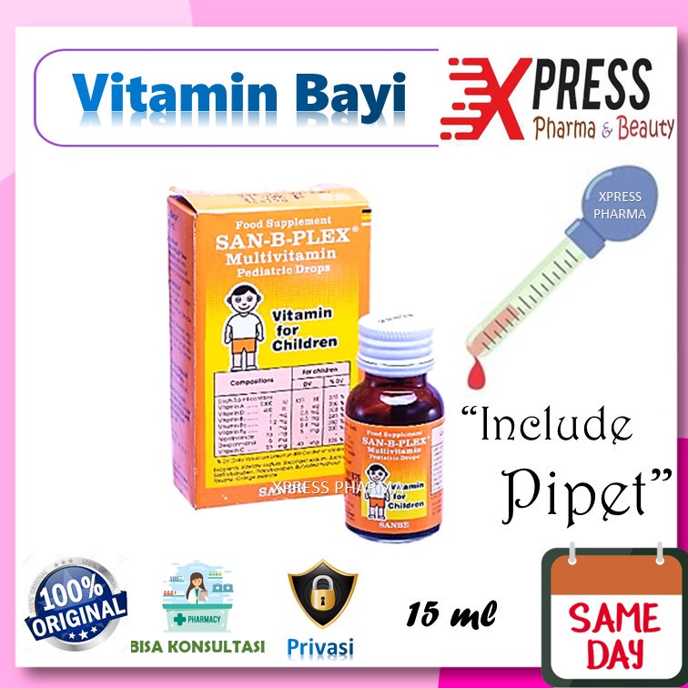 XPRESS  San B Plex drop vitamin anak Bayi Nafsu Makan Sanbe Be Plek Drops Tetes Sanbeplex