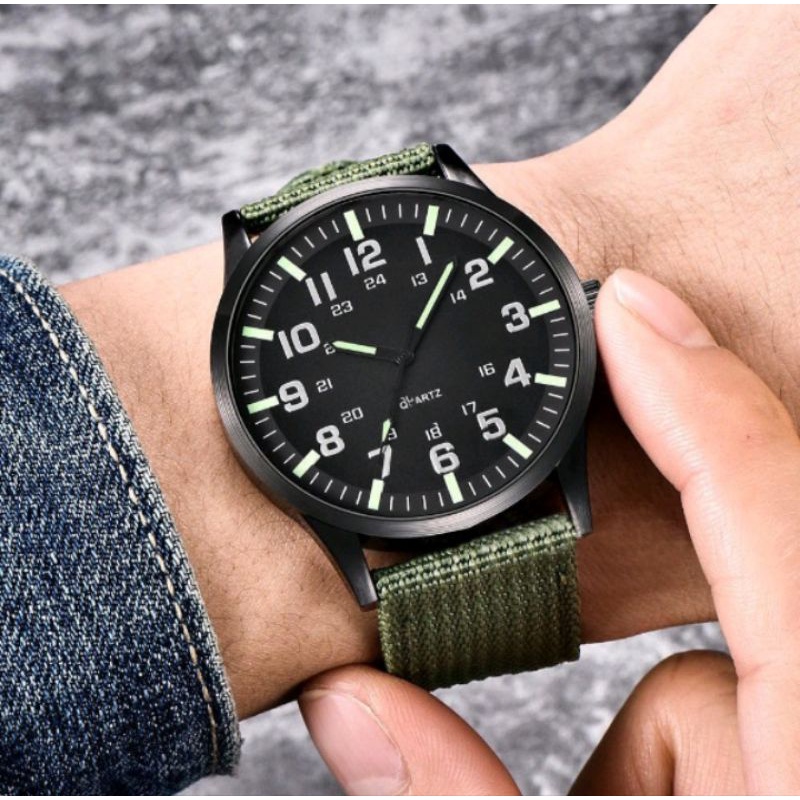 jam tangan pria wanita jam tangan kain kanvas jam tangan tali