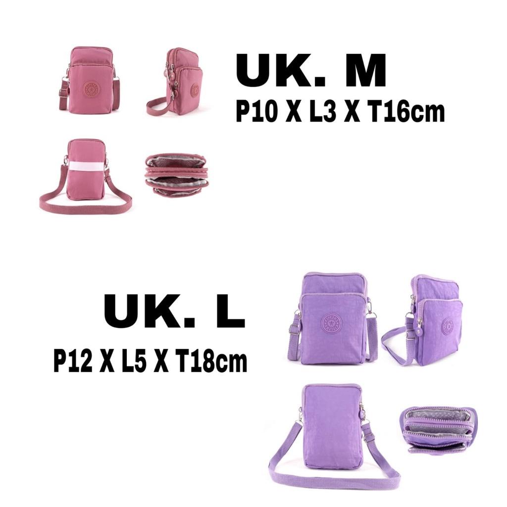 TAS SELEMPANG WANITA / DOMPET HP SELEMPANG NYLON 3 RES - 1600
