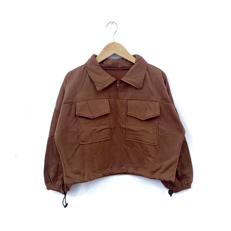 NEW!! Choco Pocket Crop Style Zipper Serut