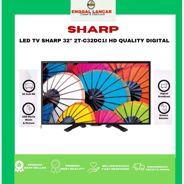 LED TV SHARP 32" 2T-C32DC1I- C2DC1I HD QUALITY DIGITAL TV