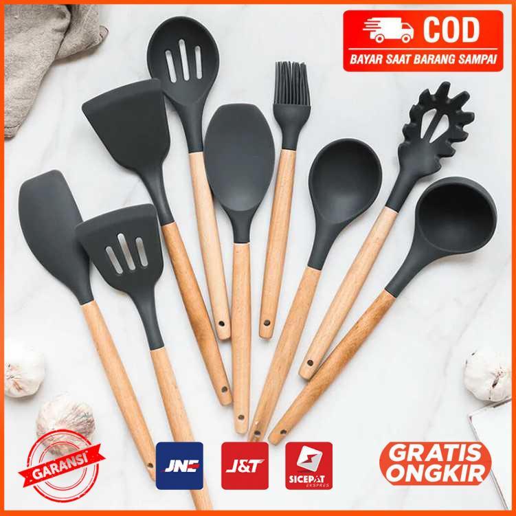 Set Alat Masak Dapur Kitchen Utensils Silikon 9 PCS KT397