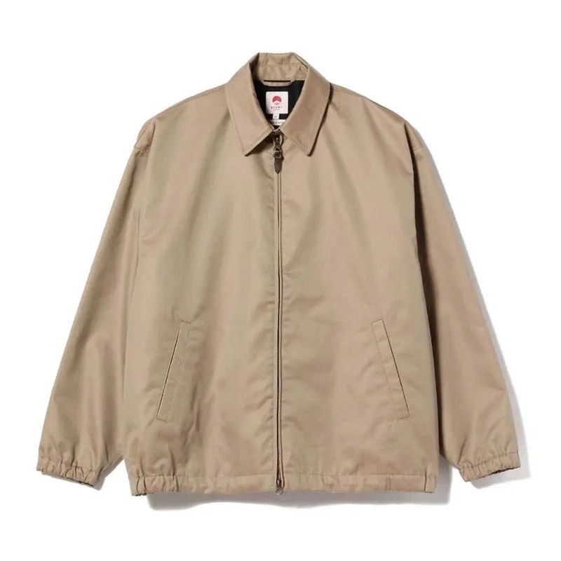 Jaket Harrington Cream Longgar Minimalis Polos