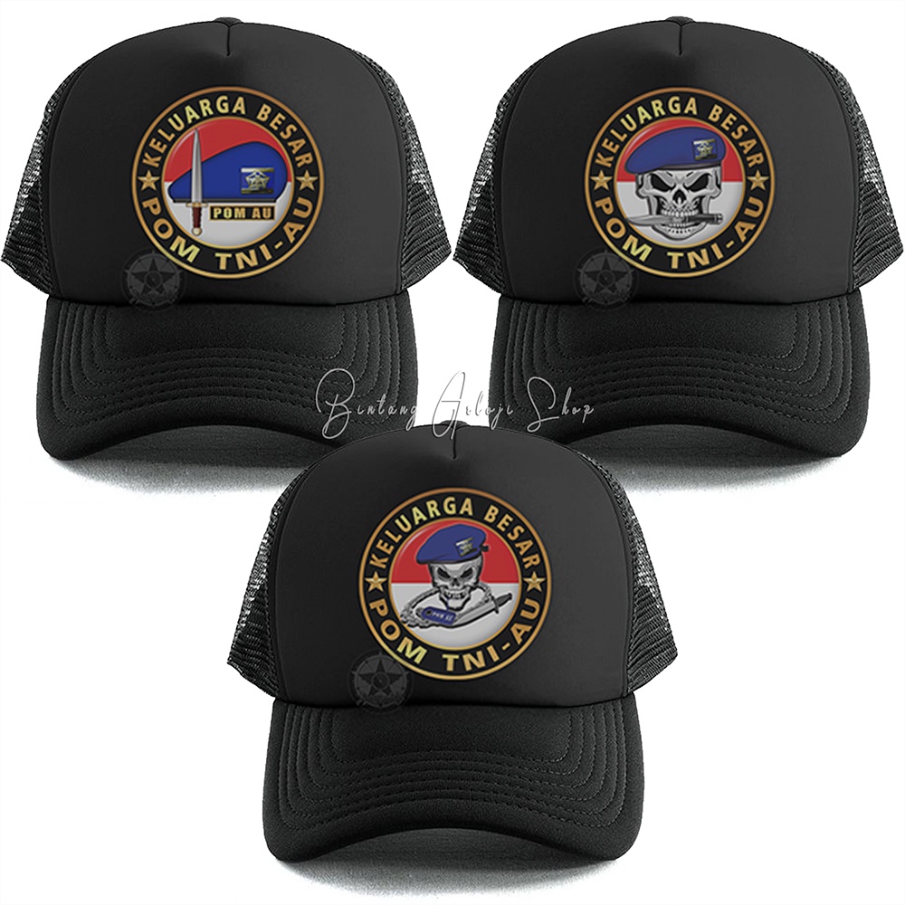 Topi Custom Keluarga Besar POM TNI-AU Exclusive Gold