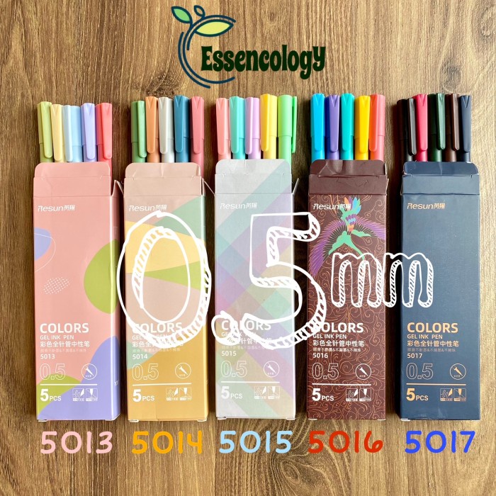 

TERBARU Colors Gel Ink Pen 0.5mm - Pulpen Gel 1 Box Isi 5pcs Warna-Warni /ALAT TULIS AESTHETIC/ALAT