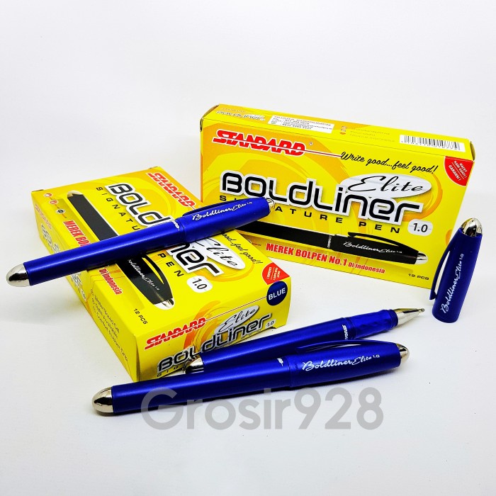 

TERLARIS (Per 12) Pen / Pulpen Gel 1.0 Standard Bold Liner ELITE Blue /ALAT TULIS AESTHETIC/ALAT