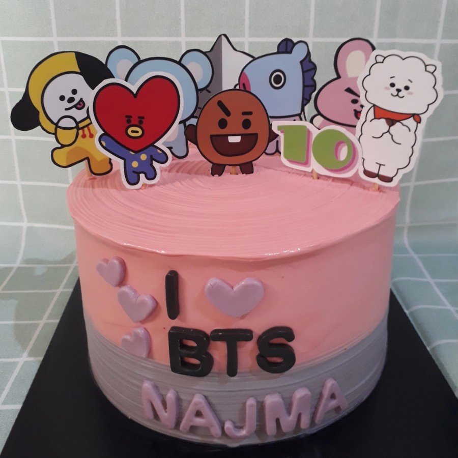 Kue Ulang Tahun BT21 - BTS - kue ulang tahun kpop - diameter 16 cm