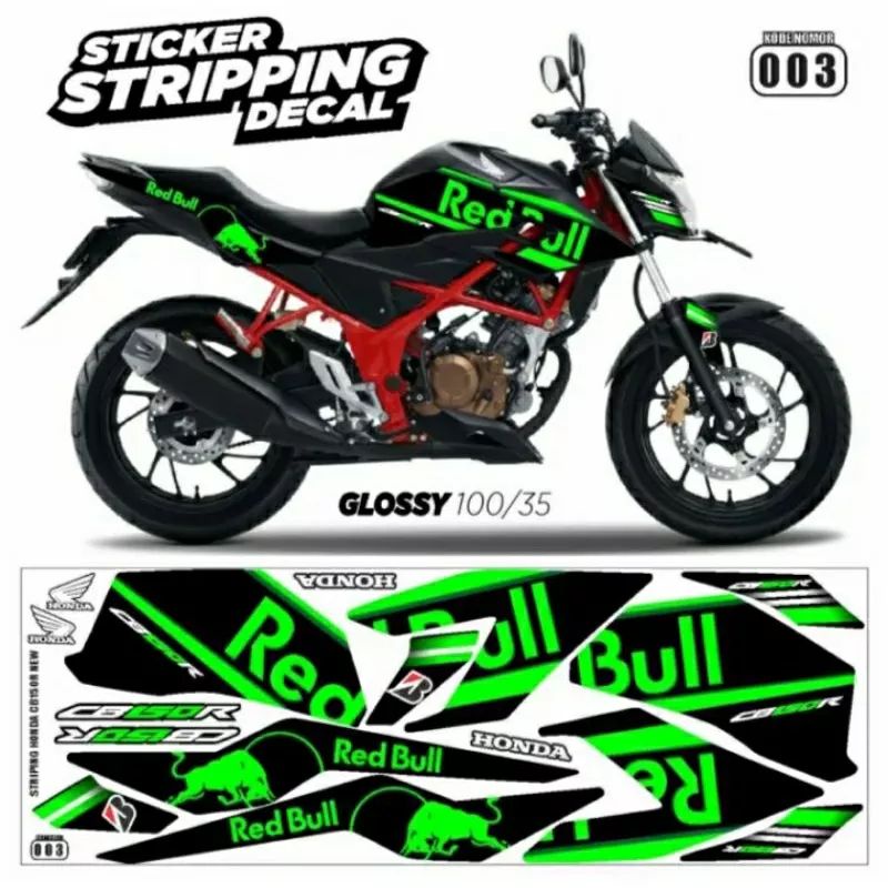 Decal CB150R striping variasi honda cb 150 R Redbull sticker cbr lis variasicb150r
