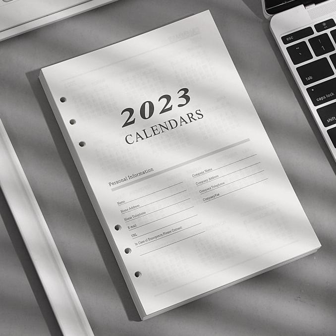 

ZZ748 2023 Kertas Loose Leaf Binder A5 Isi Ulang