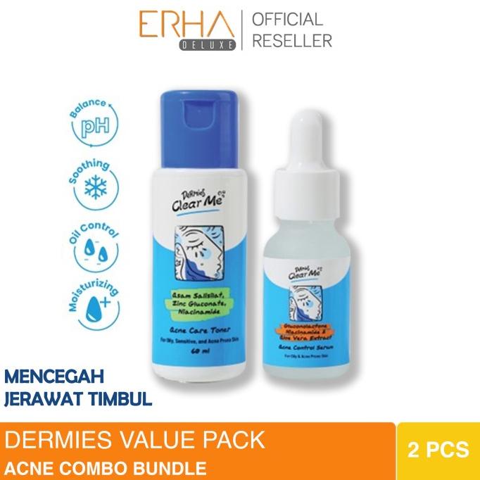 Dermies Acne Combo - Paket Serum dan Toner Jerawat