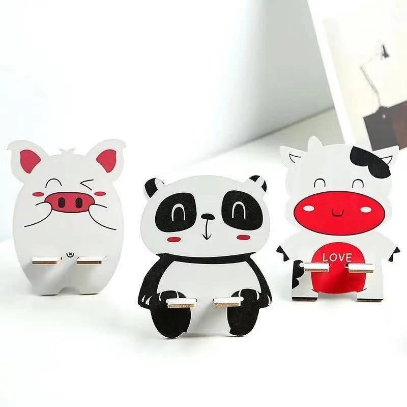 Phone Holder Kayu Karakter Tempat Dudukan HP Lipat Folding desktop
