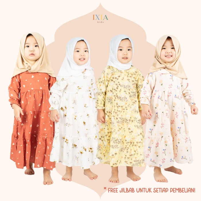 [ Ixia Kids ] Nara Dress / Baju Dress Gamis Anak Perempuan 1- Tahun