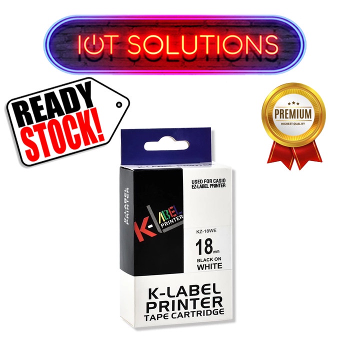 Terlaris Label Tape 18Mm Xr-18We Compatible Printer Casio Kl60 Kl-60Sr Kl120 Ez