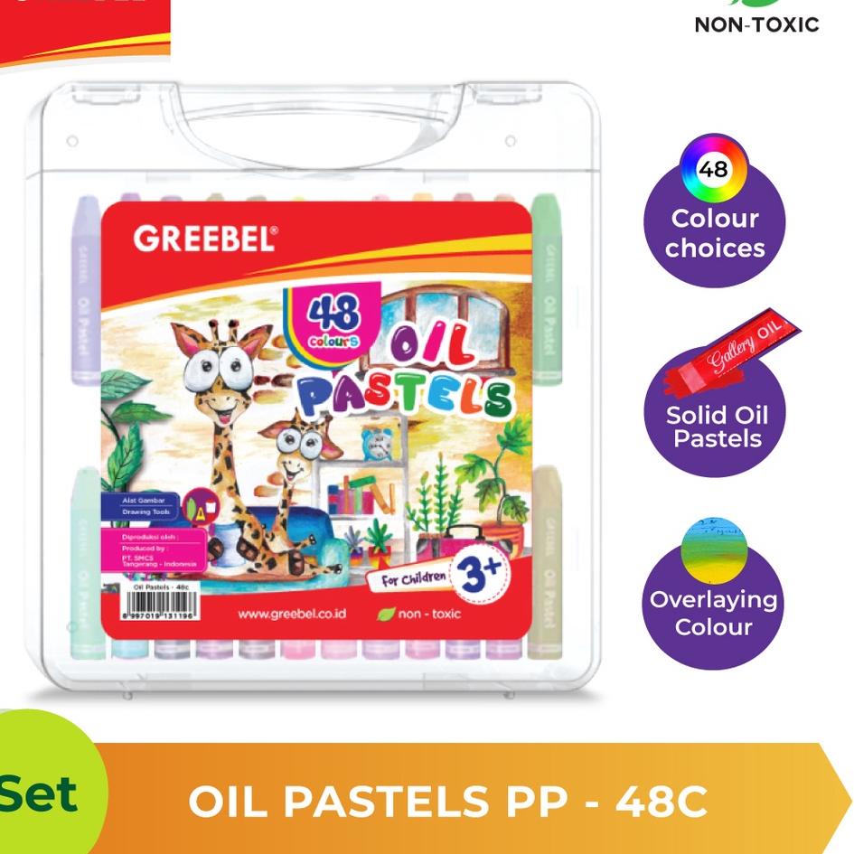 

Ready Stok GREEBEL SURABAYA Kids Oil Pastel PP-48C (48 Warna)
