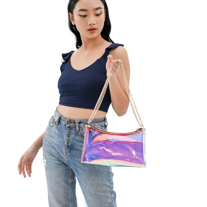 Clear ZORRA Tas Selempang Mika Transparan Tas Selepampang Hologram