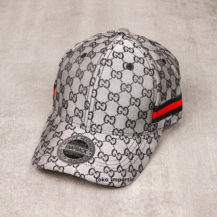 topi Topi Gucci Import Pria Unisex Premium High Quality - Abu-abu(M5X4) termurah topi pria dewasa gr