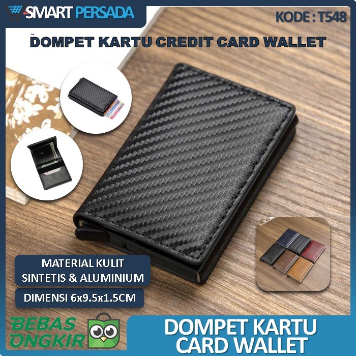 dompet Tempat Kartu Kredit ATM Dompet Credit Card Holder Nama RFID Mini Pria(O3Q9) dompet pria kanva