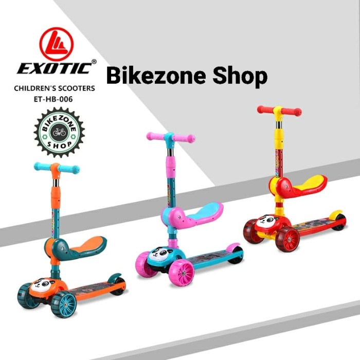 Scooter Otopet Skuter Anak duduk berdiri Exotic ET HB 006 - Merah (D0N4) Gratis Ongkir Ada Tempat Du
