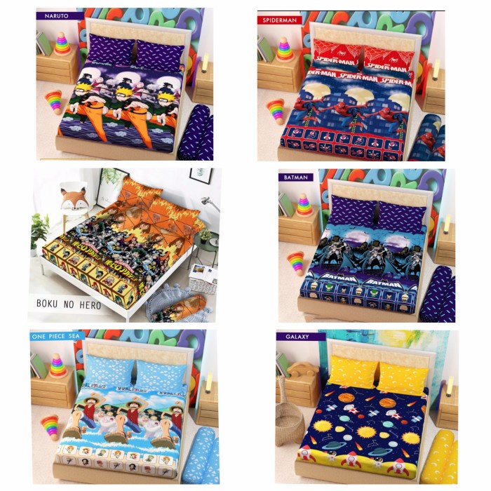 Sprei Seprei King 180x200 Batman Naruto One Piece Kitty Pony / Sprei King(A6S3) IMPORT BISA COD Spre