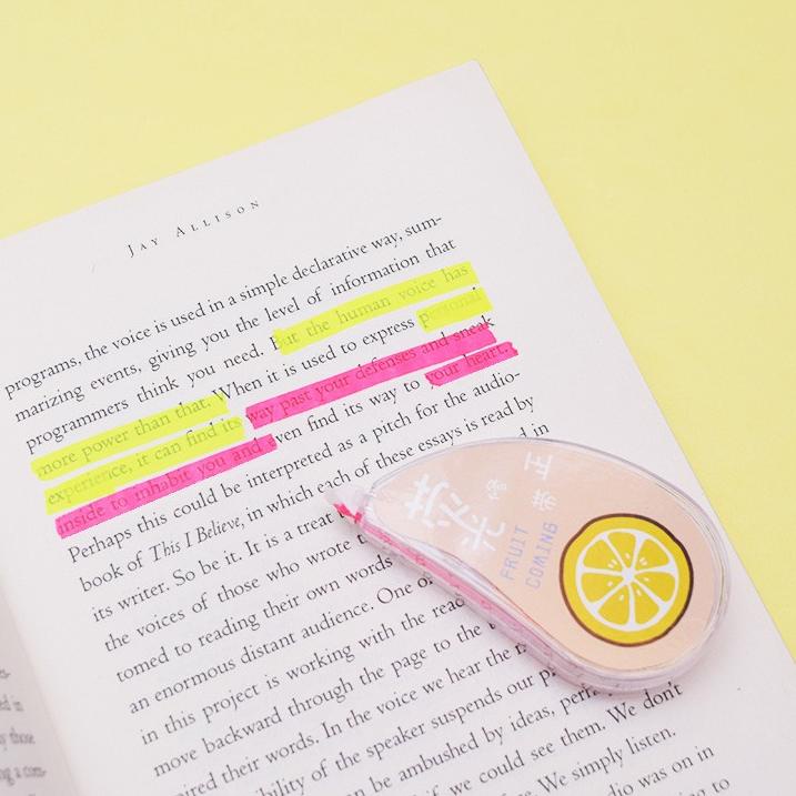 

>18FS-F Fruit Coming Magic Highlighter Penanda Kalimat Warna Pink Kuning Pewarna Kertas Lucu Murah Unik Imut 468❛